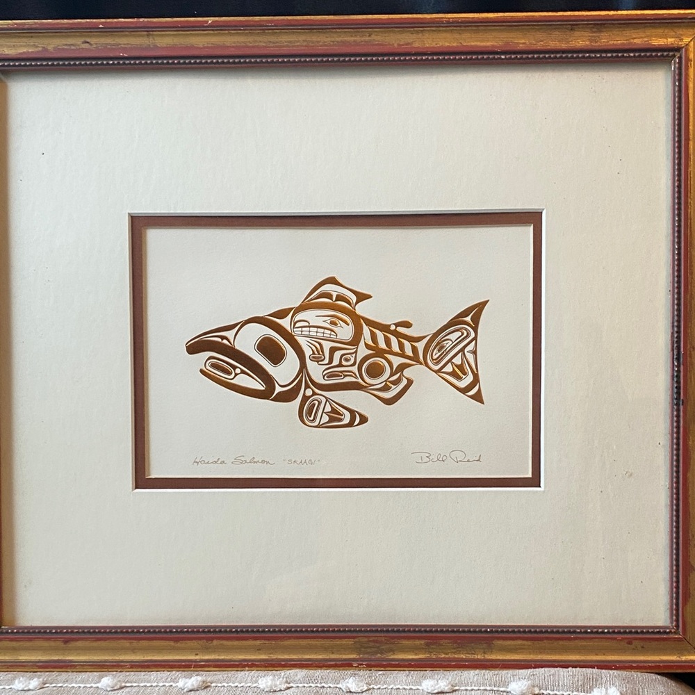 Haida Salmon SKAAGI artist of Haida descent Art Print only by Bill Reid